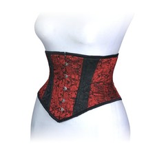 Dream Apparel Heavy Duty Steel Boned Underbust Waist Trainer Black and Red Mesh