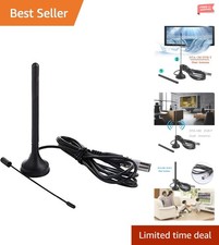 Lightweight Indoor/Outdoor DVB-T Antenna - 360-Degree Reception, 1080P Support
