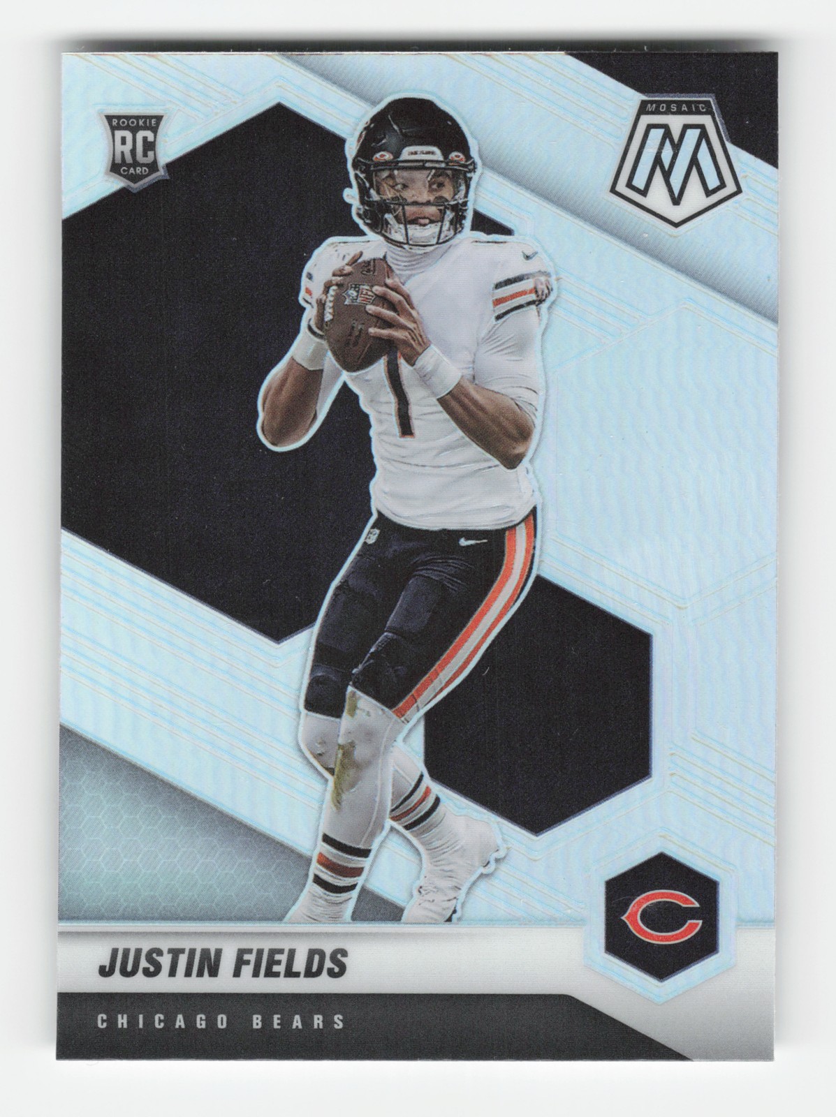 2021 Panini Mosaic #304 Justin Fields Prizm Silver