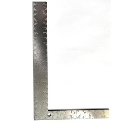 Professional 8x12 Inch Carpenter Square - Heavy-Duty Carbon Steel Silver