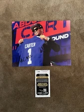 Abdul Carter Autographed Photo New York Giants 8.5x11 JSA Authentication
