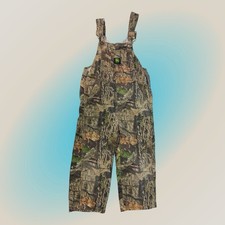 John Deere Toddler Baby Overalls Size 4T Mossy Oak Camouflage Canvas 100 Cotton