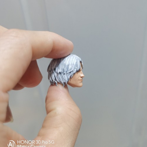 Painted 1/12 Scale White Hair Devil May Cry Dante Head Sculpt Fit 6" SHF Figure - Picture 2 of 3