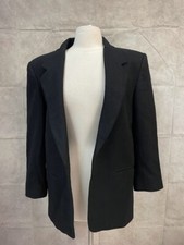 Vintage International Scene Women's Blazer Black Wool Blend Size 5/6