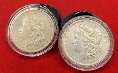 2 CH/Gem BU Morgan Silver Dollars 1884O & 1885O 240638