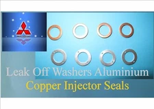 4 x Alloy 4 x Copper Leak Off Rail Injector Washers for PAJERO SHOGUN 2.8 TD