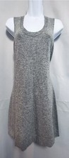 Vintage J.Crew Solid Gray Wool Cashmere Sleeveless Mini-Dress - Size Medium