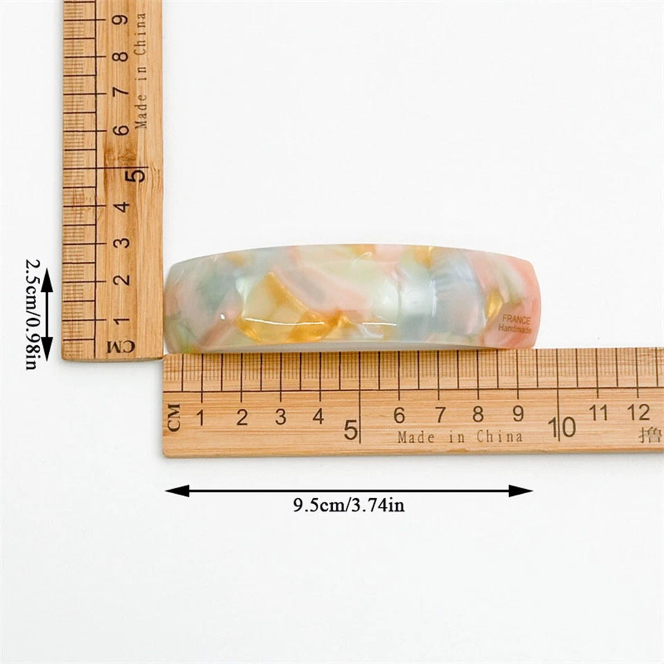 Pinzas de pelo grandes francesas para mujer cabello fino grueso con caparazón de tortuga anchas@ Foto 2 de 4