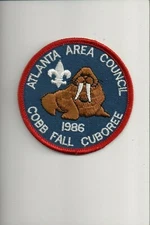 1986 Atlanta Area Council Cobb Fall Cuboree patch