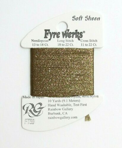 Rainbow Gallery Fyre Werks Soft Sheen Metallic Fiber Thread Needlepoint - Picture 7 of 9