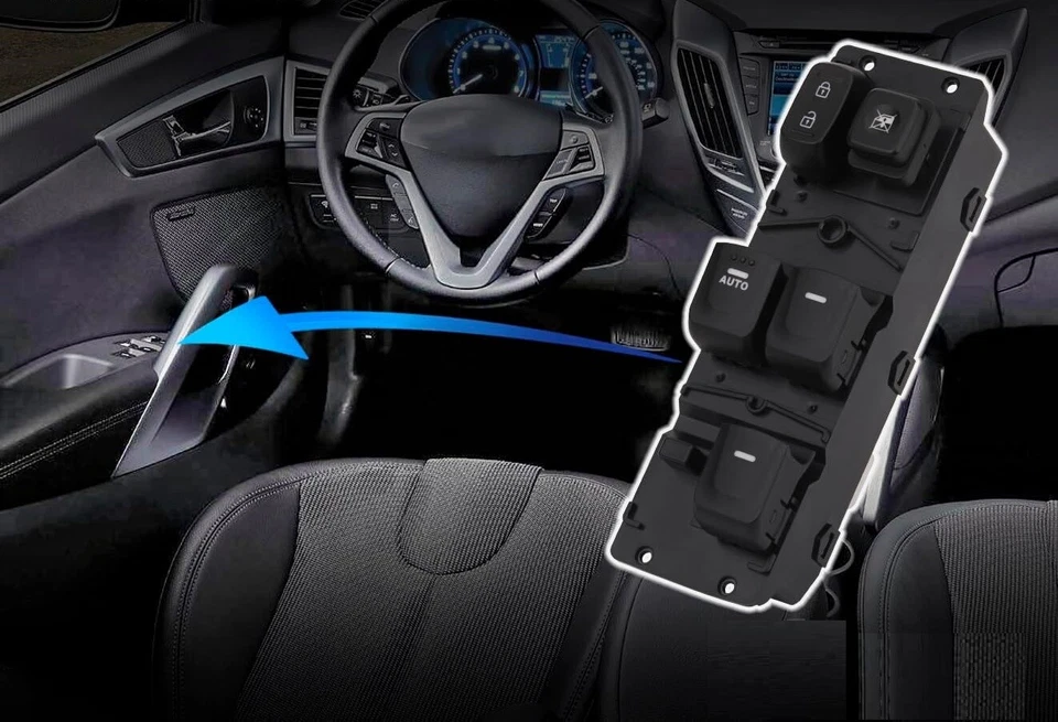New Left Driver Side Master Power Window Switch for Hyundai Veloster 1.6L 12-17 Foto 2 de 4