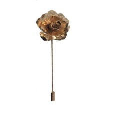 Gold Handgemacht Metall Blume/Rose Reversnadel,Knopfloch,Korsage,Boutonniere