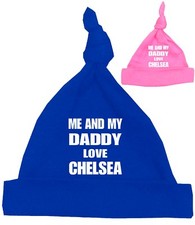 BabyPrem Baby Clothes Me Dad Love Chelsea Cotton Knotted Hat NB - 12 Months