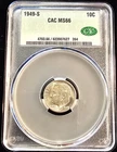 1949 S Roosevelt SILVER Dime 10c CAC MS66 UNC BU MS San Francisco