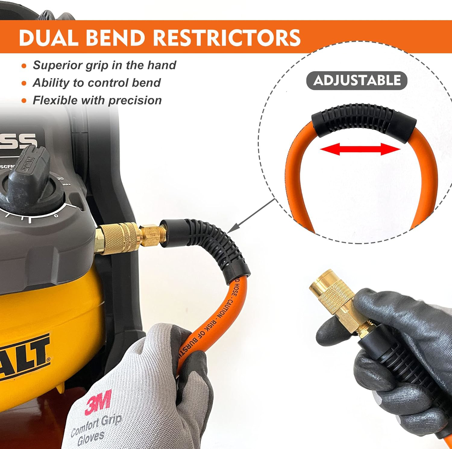 FYPower Air Compressor Whip Hose 1/4 Inch x 10 Feet Lead in Hybrid Hose