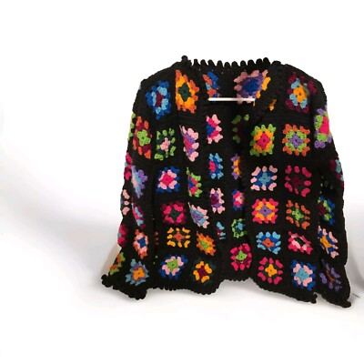 Crochet Handmade Granny Square Cardigan Sweater (73)