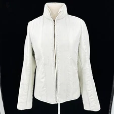 Eivissa Ivory Womens Fall Jacket Large Fleece Lined Full Zip Pockets Soft Shell
