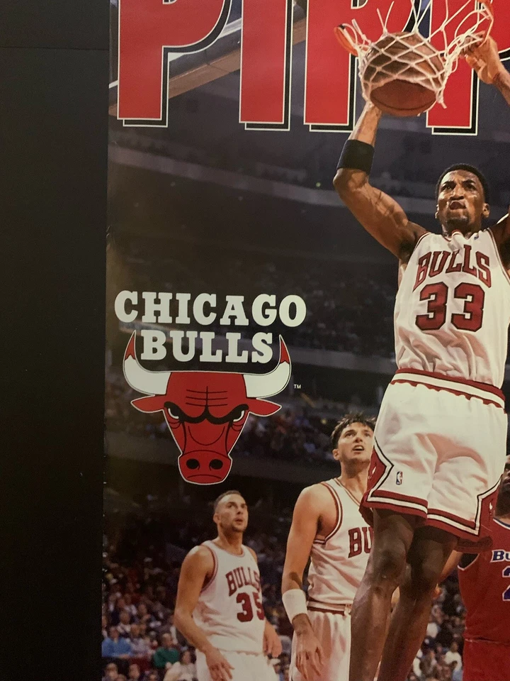 "Póster vintage de los Chicago Bulls Scotty Pippen 1995 22"" x 34,5""" Foto 2 de 4