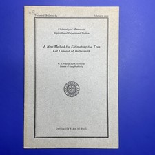 Vtg University of MN Agriculture Pamphlet Estimating True Fat Content Buttermilk