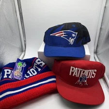 Vintage New England Patriots Logo Athletic shark SnapBack Hat plus others