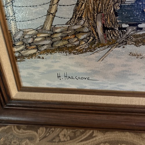H. Hargrove Serigraph H. Hargrove Sign & Painter Barn. 17 X 21 Framed &Signed - Picture 2 of 8