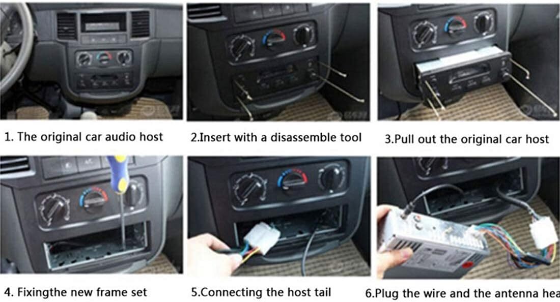 Single 1 Din FM Bluetooth Car Stereo Radio Head Unit Built-in Speakers In-Dash