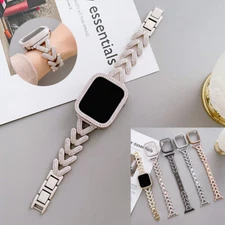 Bling Metal Watch Band Strap Case Cover For iWatch Series 10 9 8 7 6 5 SE Ultra