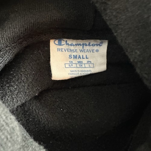 Vintage Champion Reverse Weave Hoodie Mens Small Sweatshirt Sweater Black Thick - Picture 8 of 8