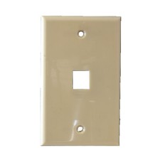 1 Port Keystone Faceplate for Jack RJ45 in Ivory 50 Pack Free Shipping