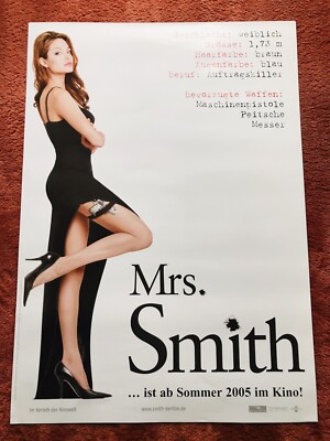 Mr. & Mrs. Smith Kinoplakat Poster A0, 84x119cm, Brad Pitt, Angelina Jolie