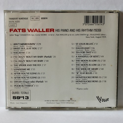 FATS WALLER - sein Klavier und sein Rhythmus - Vogue 1984 - 655614 g.U. - Bild 2 von 2