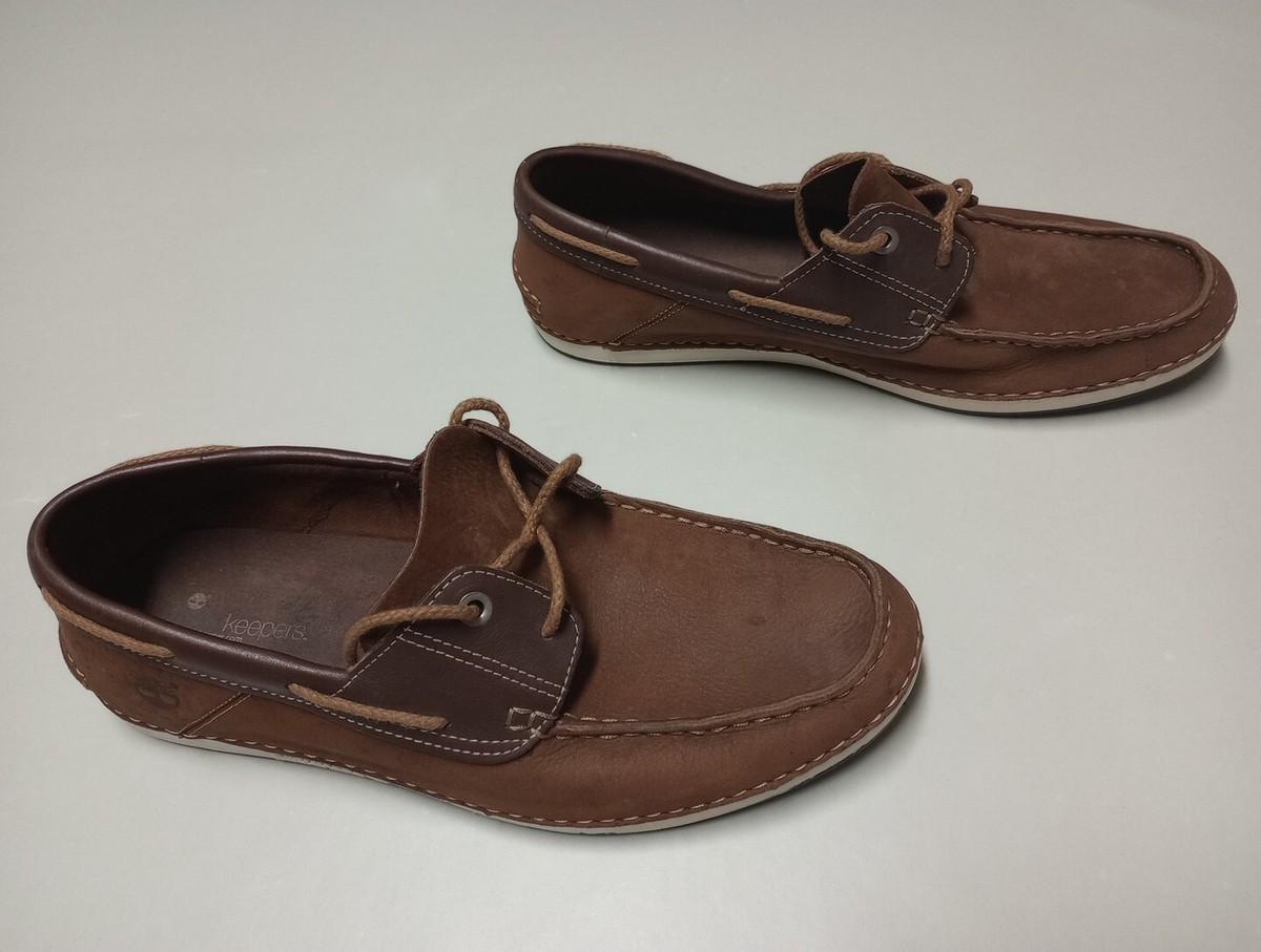 Timberland Loafers Boat Shoes Mens 8.5 W Brown Leather Slip  display picture 2