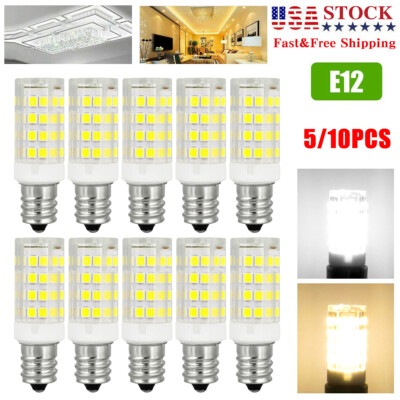 7W E12 LED Corn Bulbs Light 6000K Candelabra Ceiling Fan Daylight Ceramics Lamp