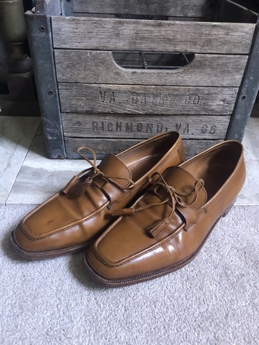 BONORA Handmade in Italy Herren Quaste Halbschuhe Schuhe in Walnuss Gr. 11 / USS 11,5