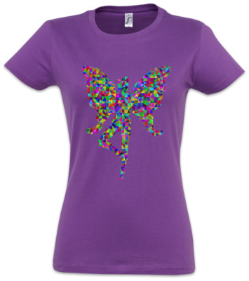 Colored Fairy Women T-Shirt Toon Cartoon Look Dance Techno Raver Rave Rainbow