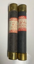 (LOT of 2) ECS 15 ECON ALL PURPOSE FUSE 600 VOLT CLASS K-5 ECS15 ECS-15