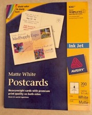 8387 Avery Matte White Postcards 36 Sheets 124 Cards 5-1/2" x 4-1/4"