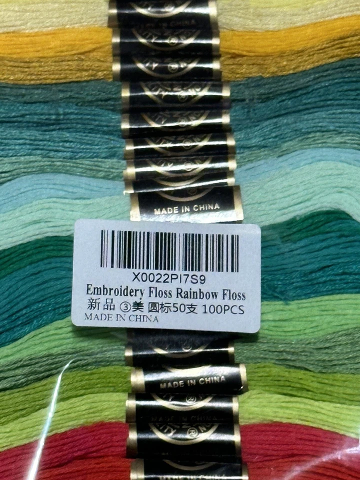100 Piece Cotton Embroidery Floss Full Skeins Various Colors as Shown - Image 2 of 3