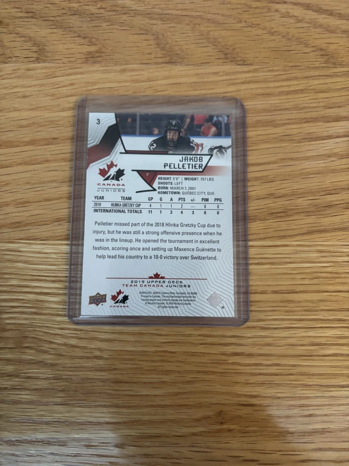 2019-20 Upper Deck Team Canada Juniors Jakob Pelletier Midnight 14/50 #3 Flyers - Image 2 of 2