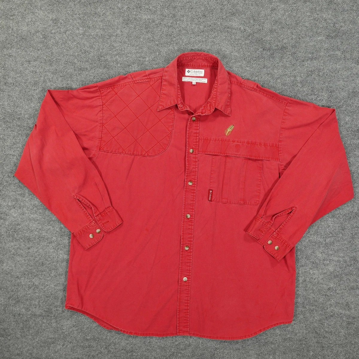 Chemise Columbia PFG Super Bonehead - Homme 2XL - Rouge Et Blanc - Pêche Outdoor