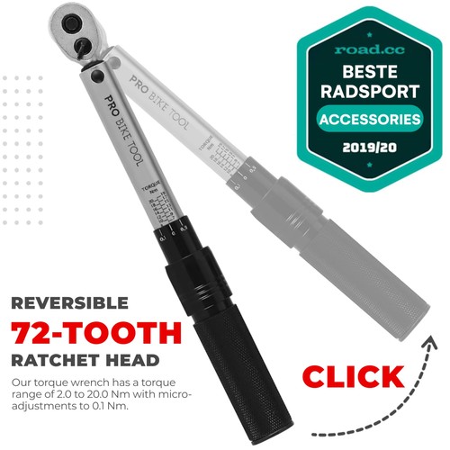 1/4 Inch Drive Click Bicycle Torque Wrench Set – 2 to 20 Nm – Maintenance Kit... - Picture 6 of 8