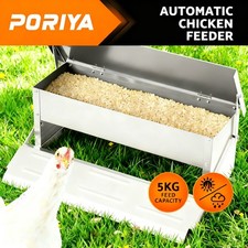 PORIYA 5kg Auto Automatic Chicken Feeder Self-opening Poultry Chook Treadle 🐤