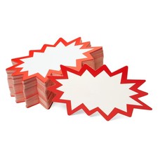 Starburst Signs with Stickers 100pcs Sale Price Tags for Garage 3x5, White