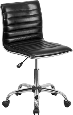 #ad #ad Alan Low Back Designer Armless Black Ribbed Swivel Task Office Chair $204.99