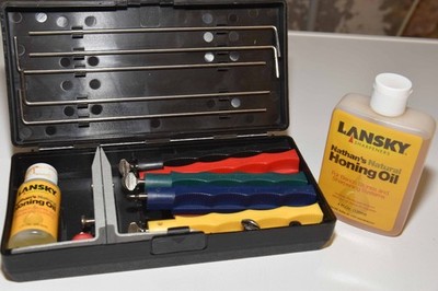 Lansky Messerschärferset Deluxe 5-Stone System + Honing Oil Zusatzflasche