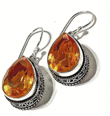 H O N I G  T O P A S  Edelstein 925 Sterlingsilber Schmuck OHRHÄNGER