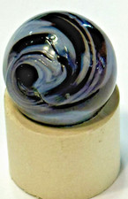 Vintage Akro Agate 5/8" Black and White Swirl Marble