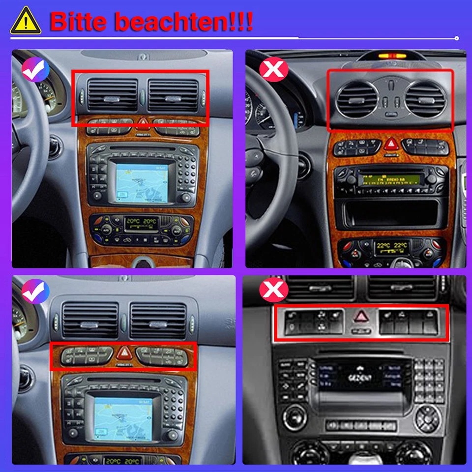 Radio de coche estéreo GPS navegación Carplay 4+64G para Mercedes Benz Clase C W203 CLK W209 Foto 2 de 4