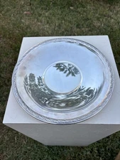 Silver-plated Round serving tray 10.5” Unidentified