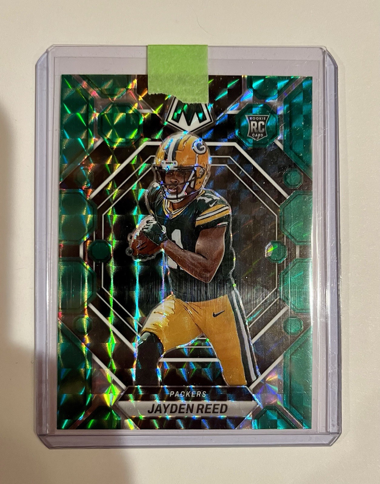2023 Panini Mosaic Rookies Jayden Reed #333 Green Mosaic Prizm RC GB Packers WR